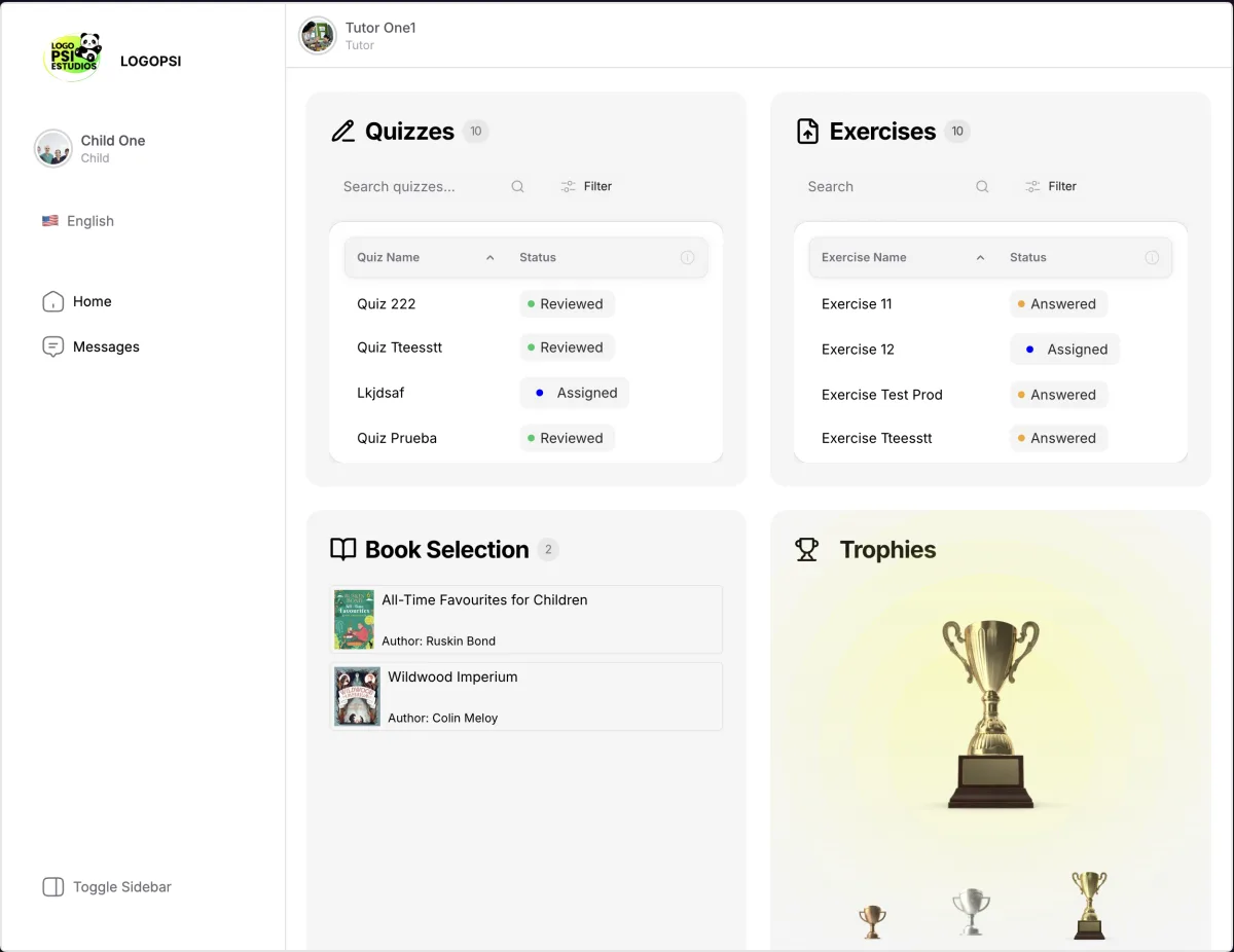 Structured Learning Between Tutors And Kids — screenshot